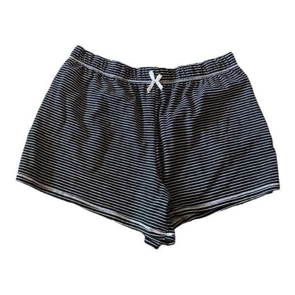 Jaclyn Intimates Black Striped Lounge Shorts Size M